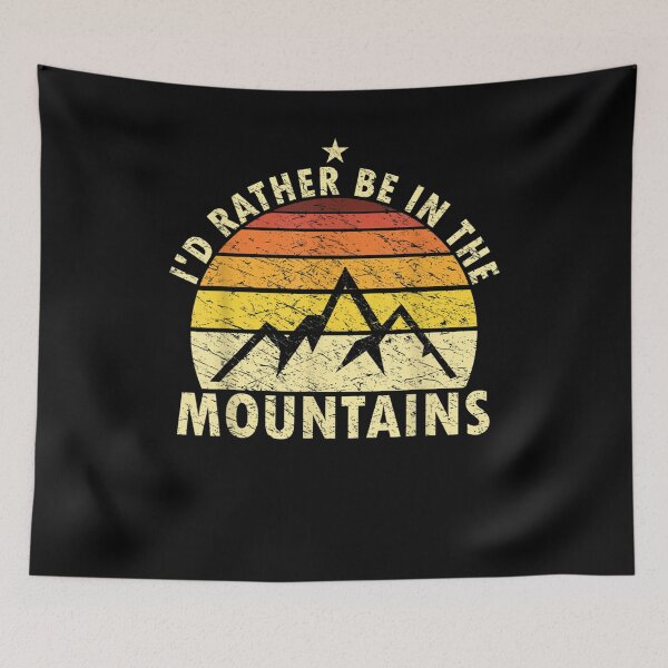 Item preview,  Rather Mountains Retro Hiking Camping designed and sold by dianev79.