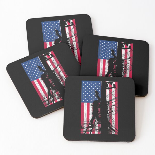 Item preview,  Patriotic Lineman American Flag Electric Cable Gift designed and sold by donnagia.