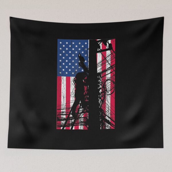 Item preview,  Patriotic Lineman American Flag Electric Cable Gift designed and sold by donnagia.