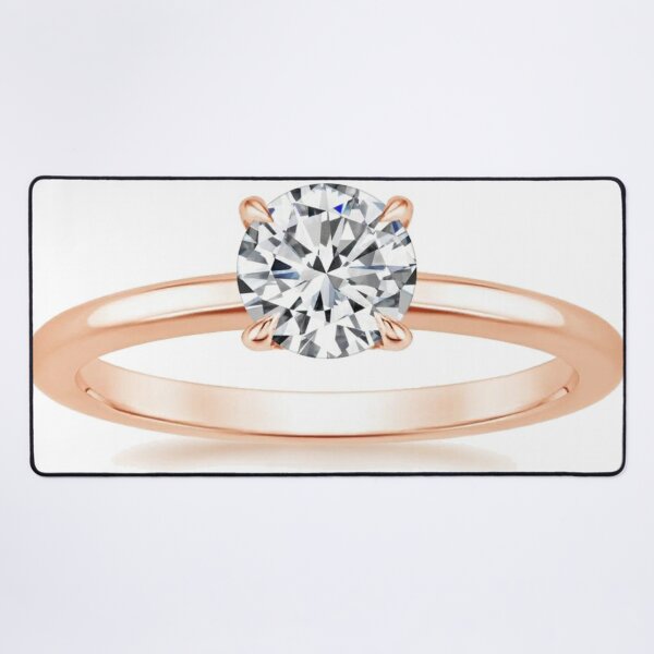 #Engagement #ring #yellow #gold diamond Desk Mat