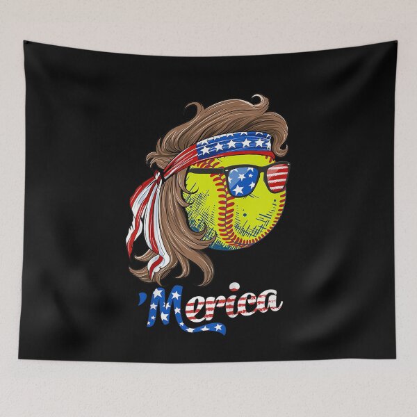 Item preview,  Kids Softball Mullet July American Flag Merica Girls designed and sold by dianev79.