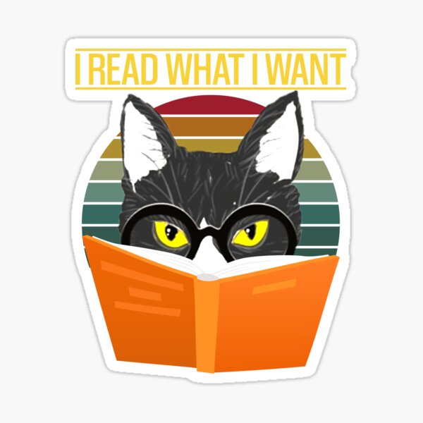 Cats & Books Gift for cat lovers who read books' Sticker