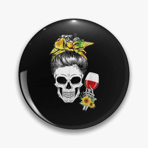 Item preview,  Sunflower Hippie Skeleton Skull Drinking Wine Mothers designed and sold by dianev79.