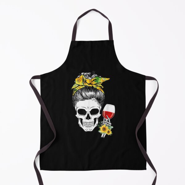 Item preview, Sunflower Hippie Skeleton Skull Drinking Wine Mothers designed and sold by dianev79.