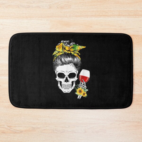 Item preview,  Sunflower Hippie Skeleton Skull Drinking Wine Mothers designed and sold by dianev79.