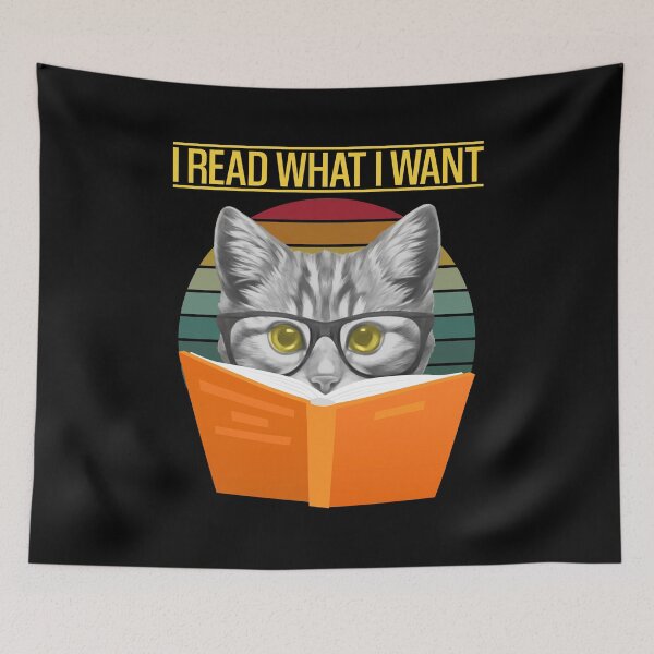 Item preview, Vintage I Read What I Want Funny Cat Reading A Book - Book Lover designed and sold by johnking2808.