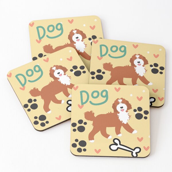Item preview, Cute Red and White Goldendoodle Dog designed and sold by Lulupainting.