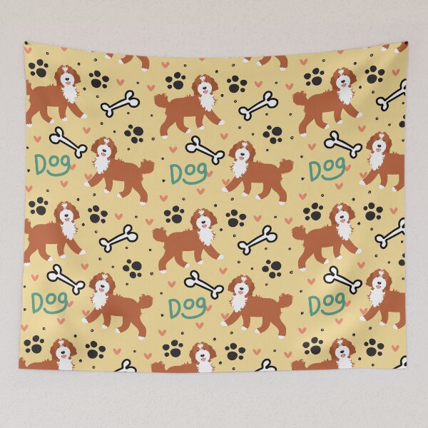 Item preview, Cute Red and White Goldendoodle Dog designed and sold by Lulupainting.