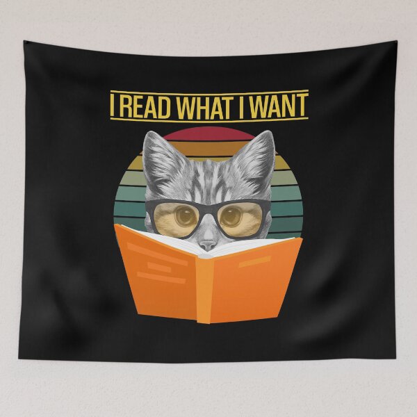 Item preview, I Read What I Want Funny Cat Reading A Book Lover designed and sold by johnking2808.