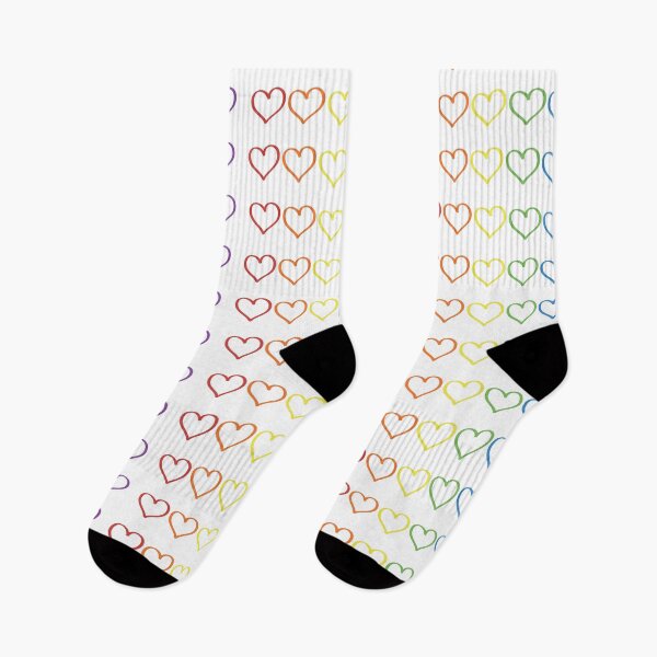 Item preview, Pride Rainbow Hearts Outlined designed and sold by Digital Bulldog.