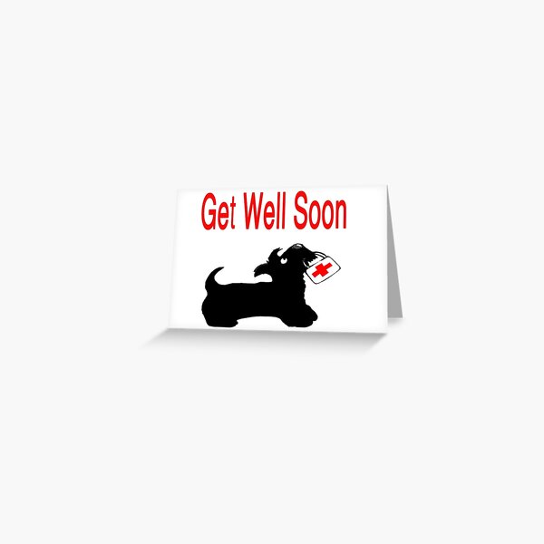 Scottie Dog 'Get Well Soon' Greeting Card
