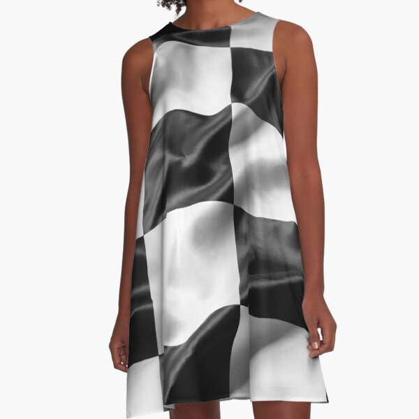 Checkered Flag in 3D First to the Chequered Flag  A-Line Dress