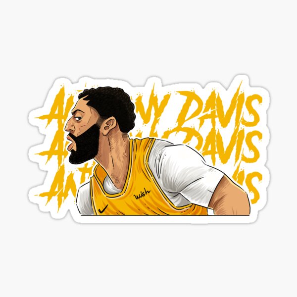 Anthony Davis 2021 Blue Jersey for Los Angeles Lakers - NBA Removable Wall Decal Giant Athlete + 2 Wall Decals 36W x 55H