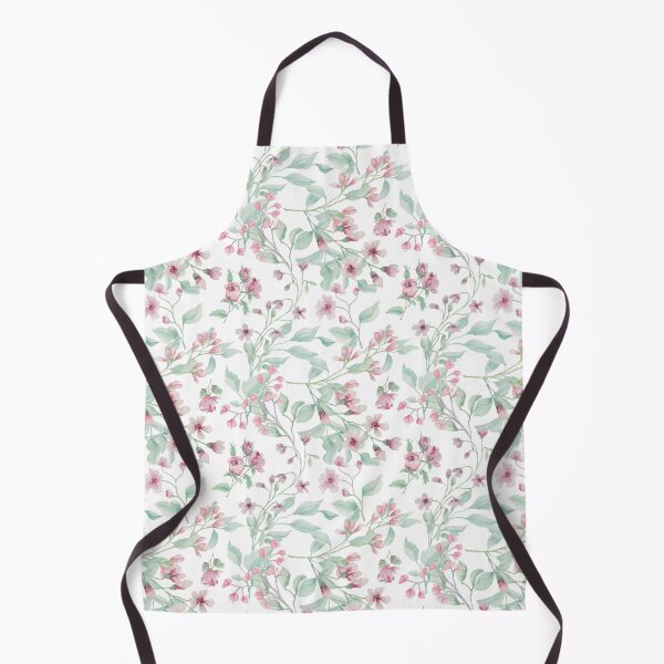Artikelvorschau, Rosa Blumen- und Farngrünes Laubmuster (weißer Hintergrund) entworfen und verkauft von Lolly's Lane Shoppe.