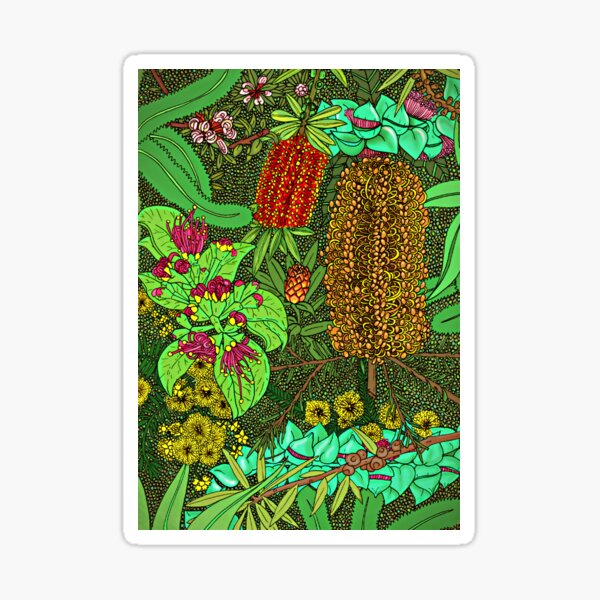 Australian Natives Floral Design - Colour Sticker