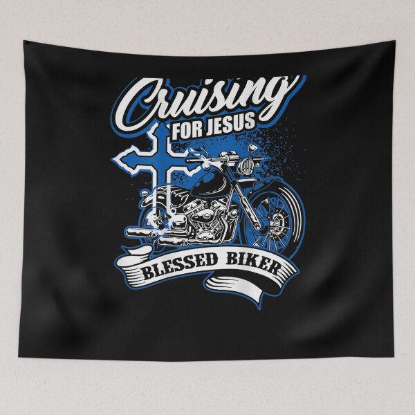 Item preview,  Christian Motorcycle Cross Blessed Biker Jesus designed and sold by dianev79.