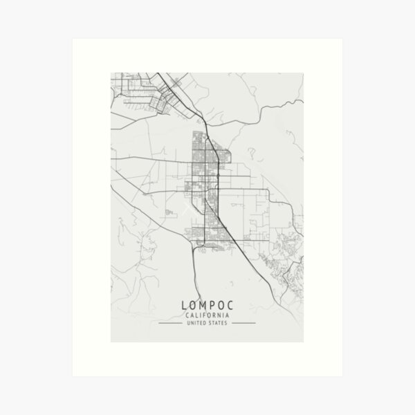 Item preview, Lompoc  -  California - US Gray City Map designed and sold by ctmapprint.