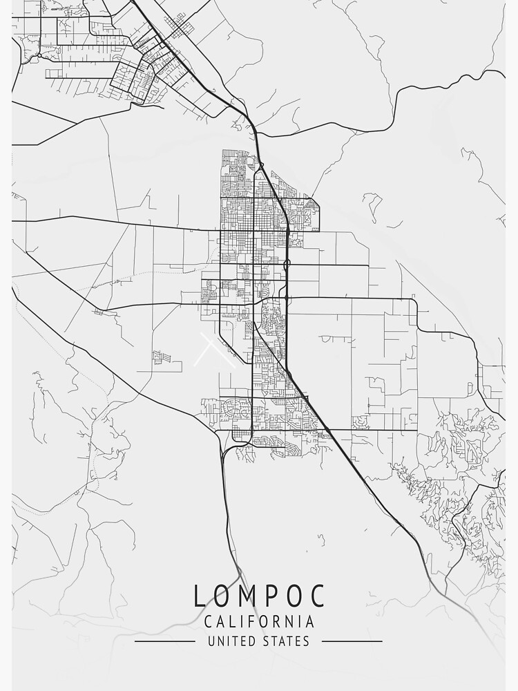 "Lompoc California US Gray City Map" Poster for Sale by ctmapprint
