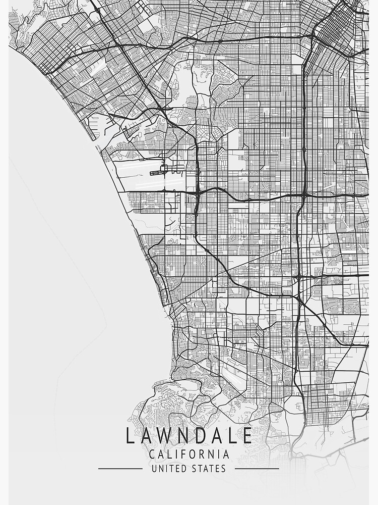 "Lawndale - California - US Gray City Map" Poster for Sale by 