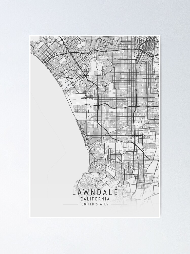 quot Lawndale California US Gray - Fposter small wall Texture product 750x1000 map of lawndale california