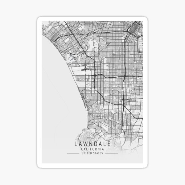"Lawndale California US Gray City Map" Sticker for Sale by