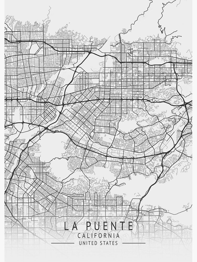 "La Puente - California - US Gray City Map" Poster for Sale by 