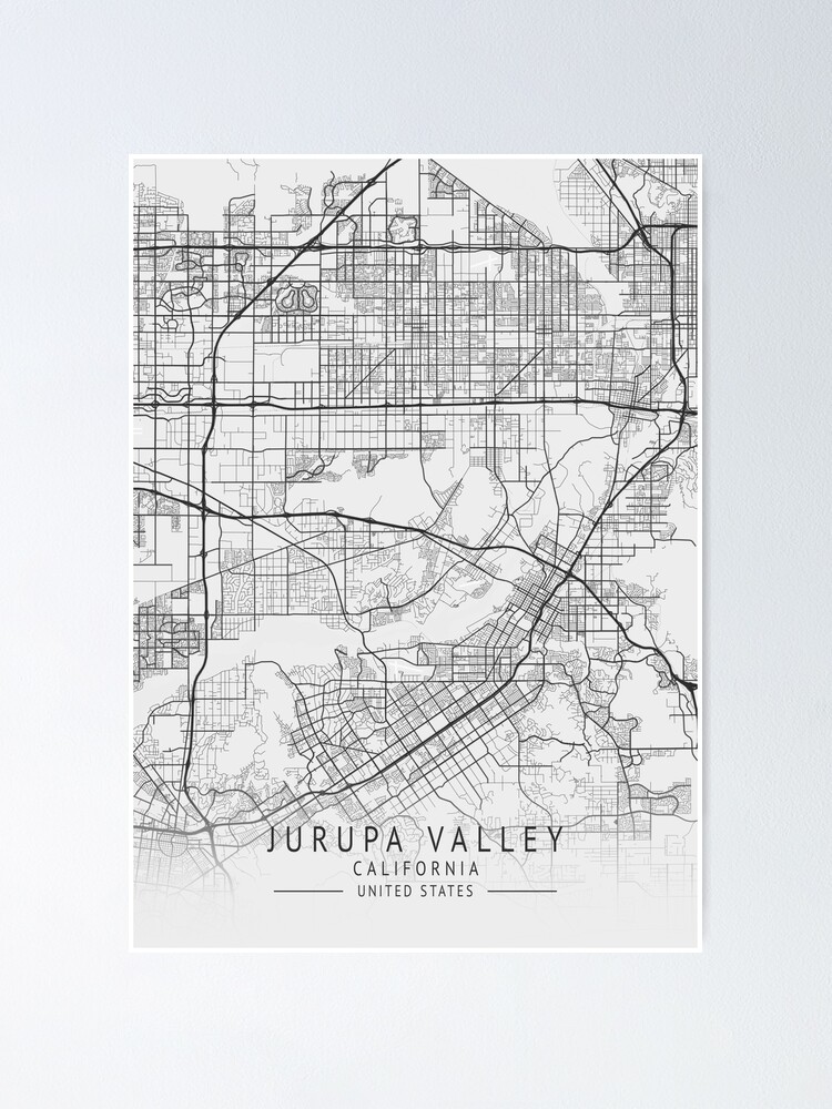 Jurupa Valley California Wall Map Color Cast Style By 2687