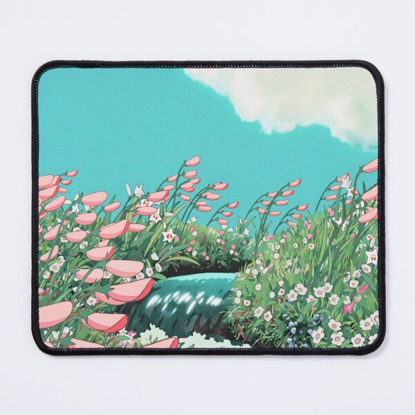 Item preview, Pink Anime Flowers with a River Landscape designed and sold by pompomcherryy.