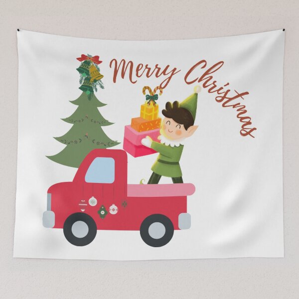 Item preview, Elf riding monster truck Christmas funny quote designed and sold by Simi2020.