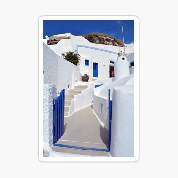 White architecture of Oia village on Santorini island, Greece Sticker