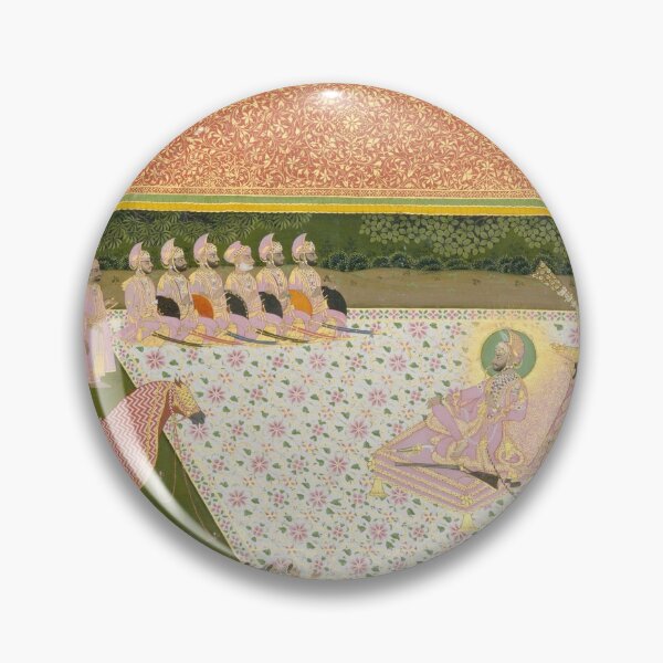 Aperçu de l'œuvre Maharana Sarup Singh inspecte un étalon primé créée et vendue par HinduArtGallery.