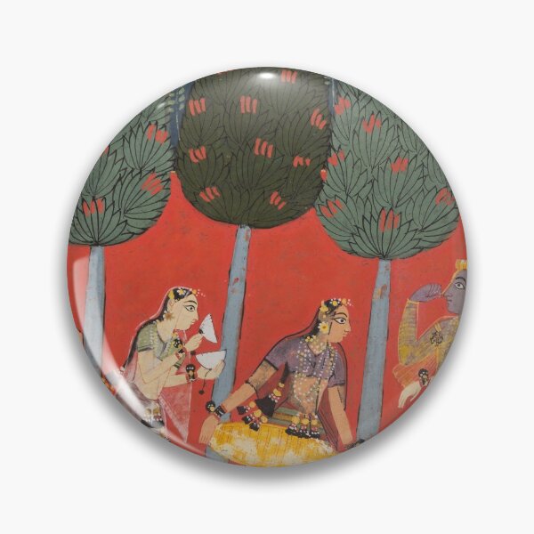 Aperçu de l'œuvre Les femmes jouent de la musique pour Radha et Krishna créée et vendue par HinduArtGallery.