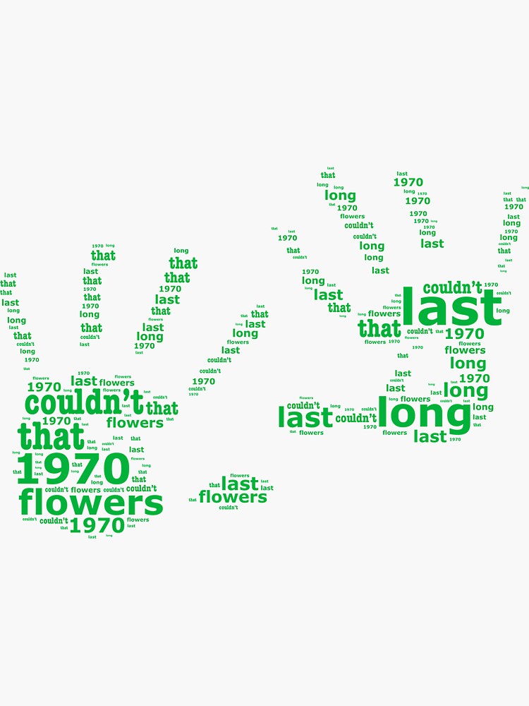"Green handprint flowers from 1970" Sticker for Sale by mercmonster48 Redbubble