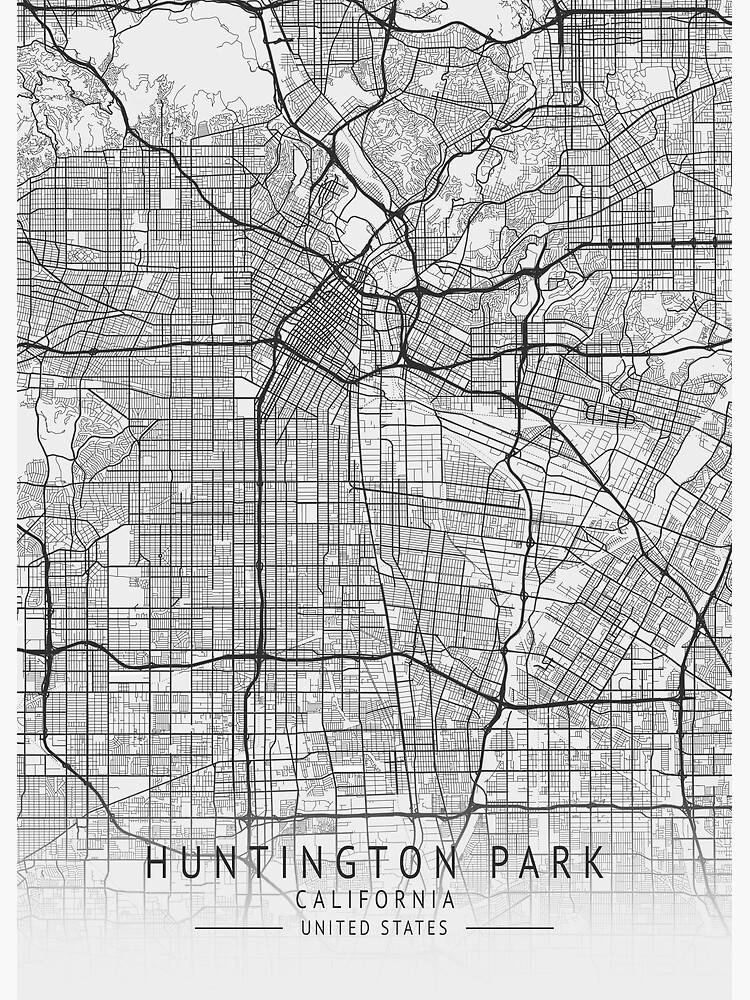 "Huntington Park California US Gray City Map" Poster for Sale by