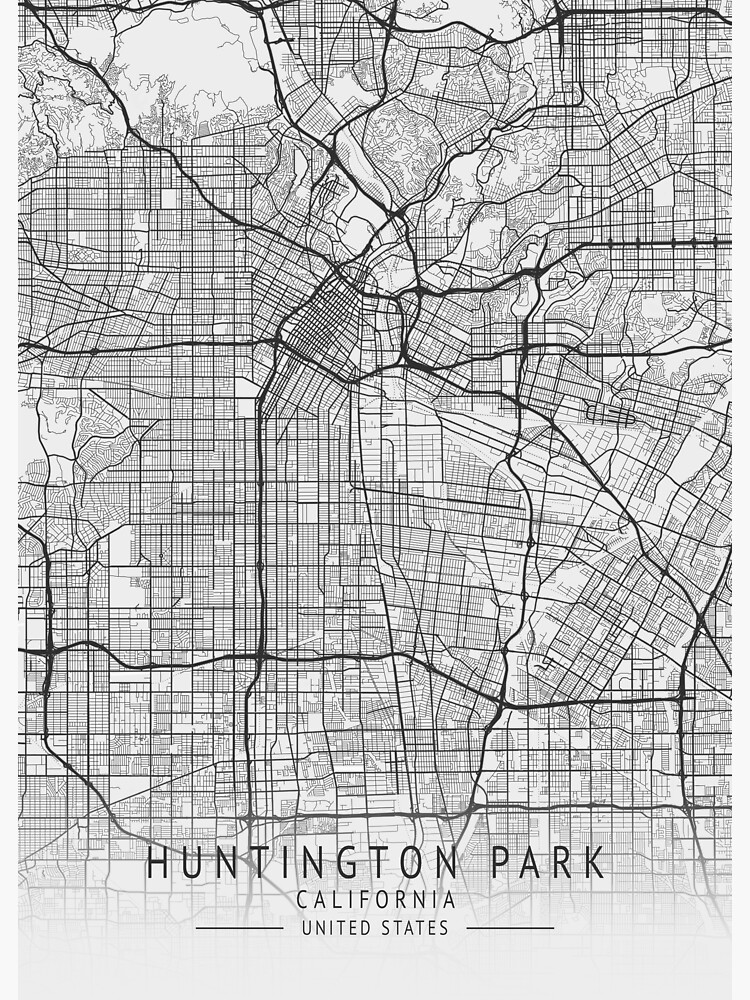 "Huntington Park California US Gray City Map" Sticker for Sale by