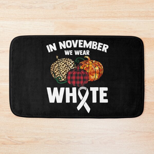 Item preview, In November We Wear White Fighting Lung Cancer Pumpkin designed and sold by Nessshirts.