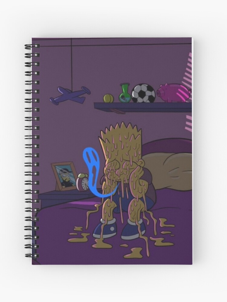 Sad Bart Simpson Spiral Notebooks for Sale