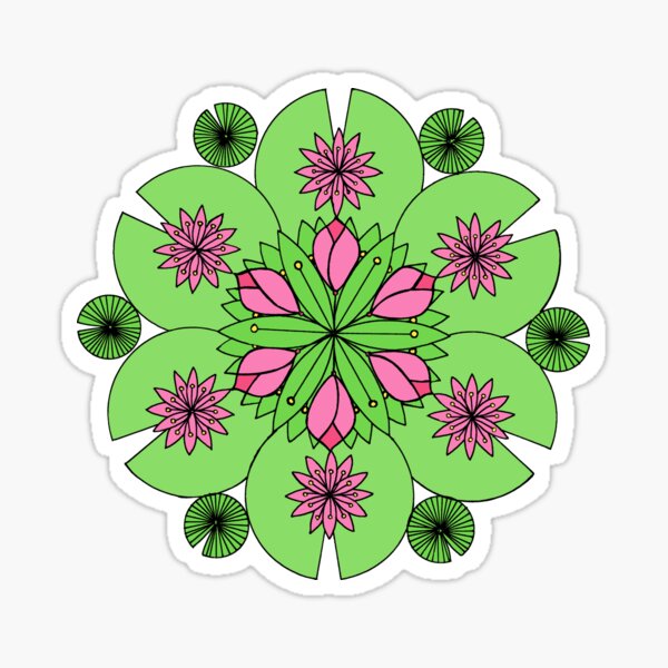 DejaLulu Pond Lotus Mandala Sticker
