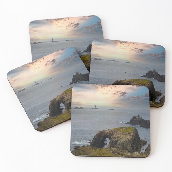 Item preview, longships lighthouse, Sunset set Lands End Cornwall designed and sold by kathleenjean.