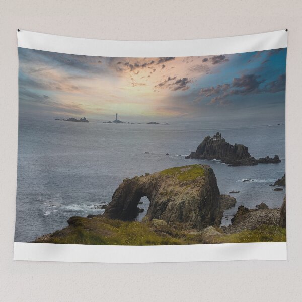 Item preview, longships lighthouse, Sunset set Lands End Cornwall designed and sold by kathleenjean.