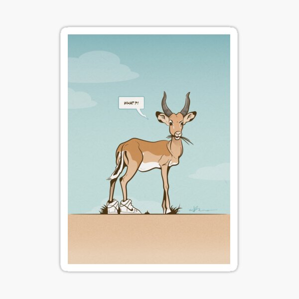 Impala wearing Sneakers Sticker