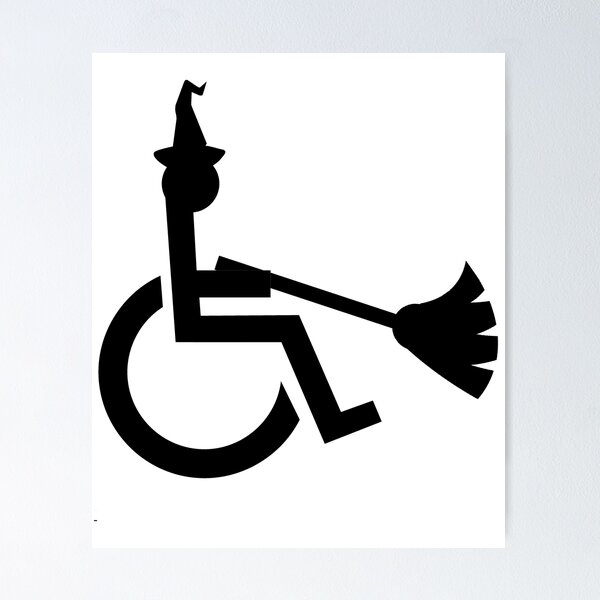 Item preview, Funny Halloween Witch Wheelchair Symbol designed and sold by uniqueitems.