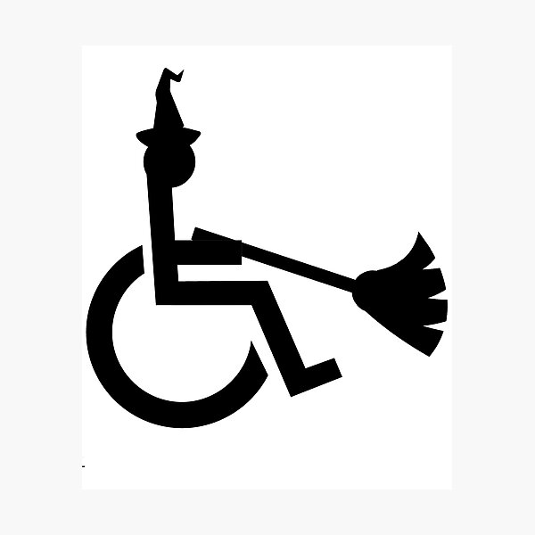 Item preview, Funny Halloween Witch Wheelchair Symbol designed and sold by uniqueitems.