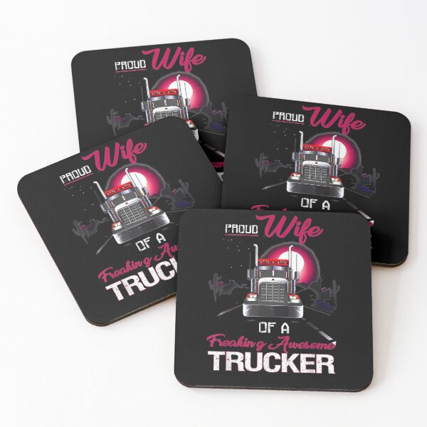 Item preview,  Proud Wife Freaking Awesome Trucker Gift designed and sold by gymat3.