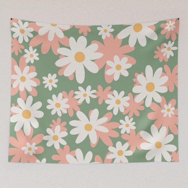 Item preview, London Flower Market, Daisies Pastel Retro Travel Poster designed and sold by enricadenicola.