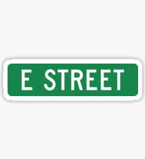 E Street, vintage street sign (color version) Sticker