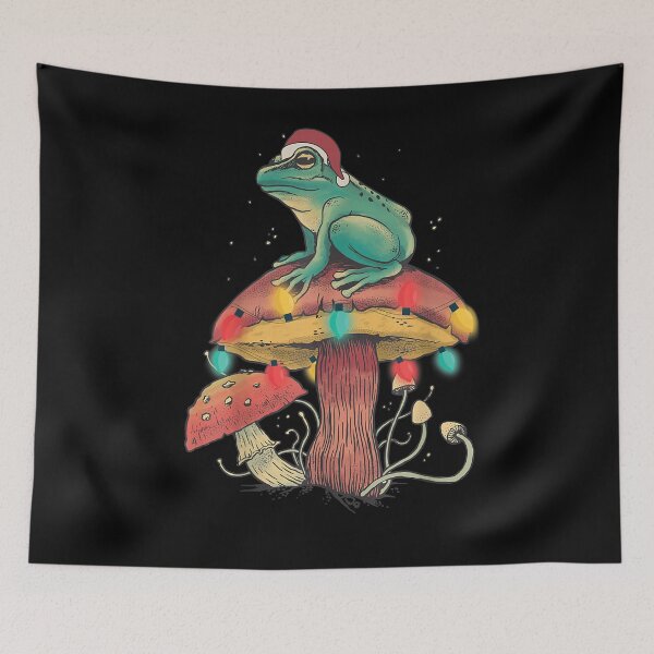 Item preview,  Christmas Frog Sitting Mushroom designed and sold by gymat3.