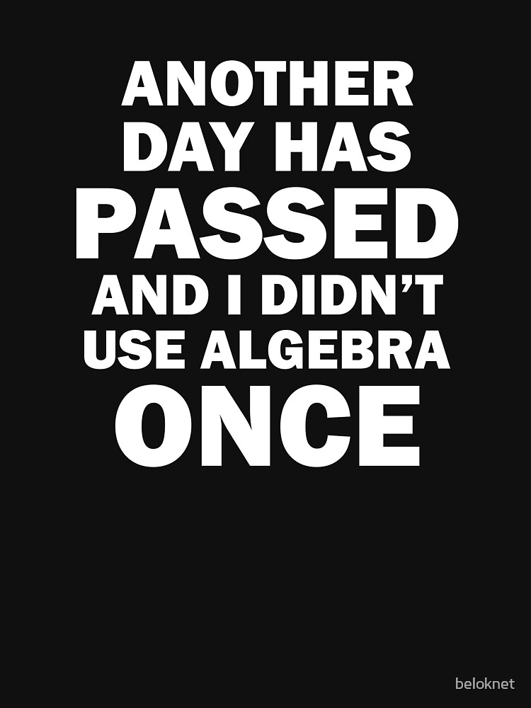 I Didn't Use Algebra Once by beloknet