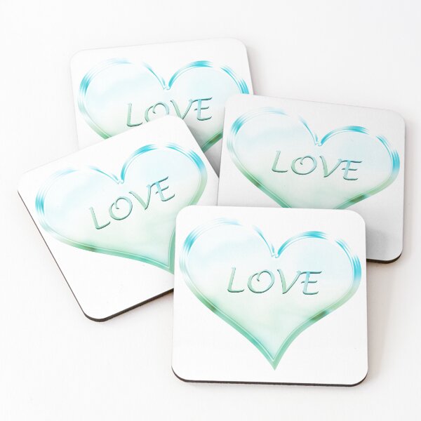 Item preview, Chrome Love Heart in Turquoise, Cyan and Minty Green designed and sold by James-Cole.