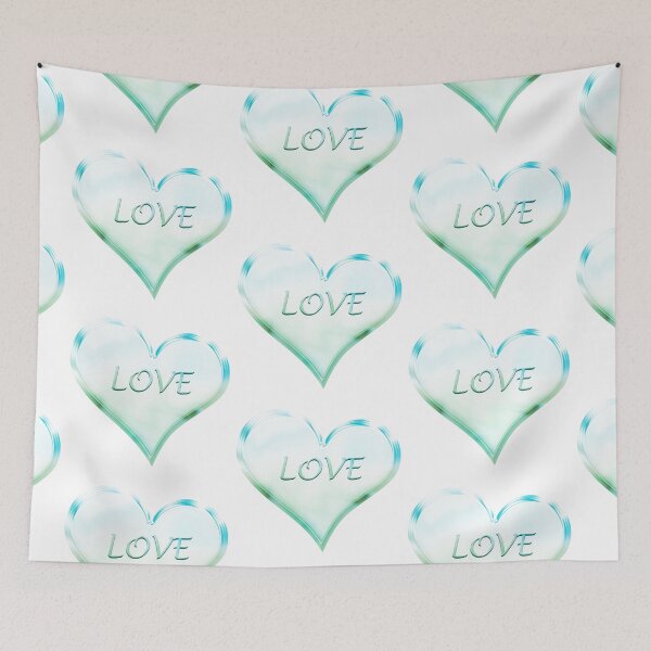 Item preview, Chrome Love Heart in Turquoise, Cyan and Minty Green designed and sold by James-Cole.